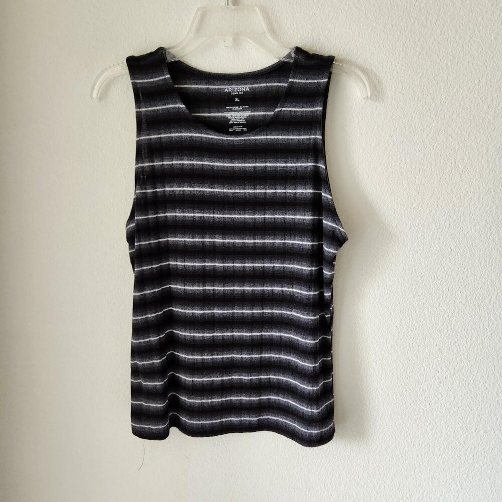 Arizona Vintage black and white  striped vest Sz M Preppy Business Casual Goth